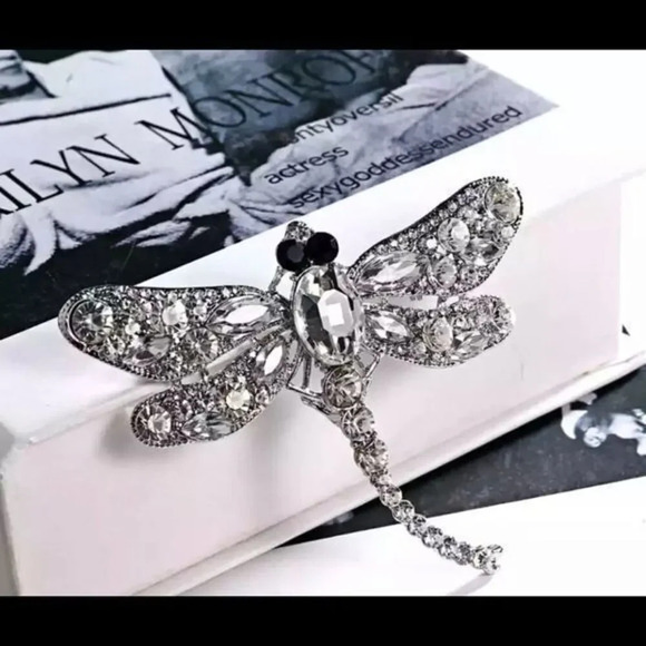 Crystal Vintage Dragonfly Brooches for Women Large Insect Brooch NWBOX - Picture 1 of 10